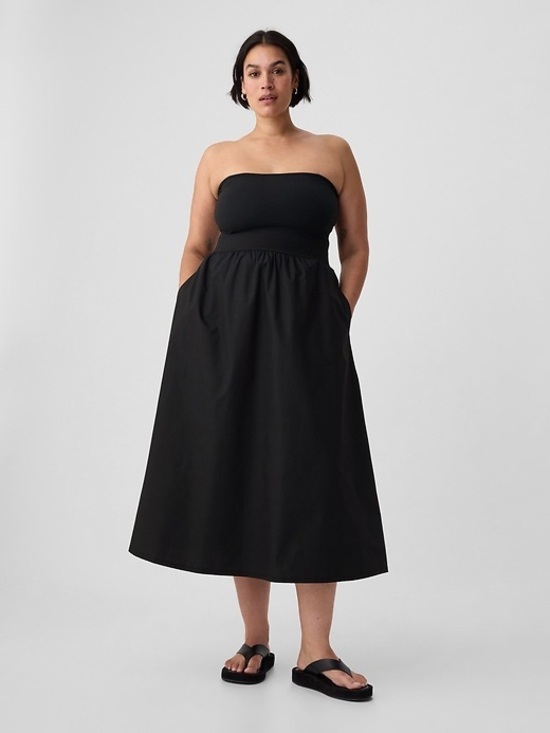 GAP Dresses & Skirts - NWT Gap Mixed Media Black Cotton Midi Dress M